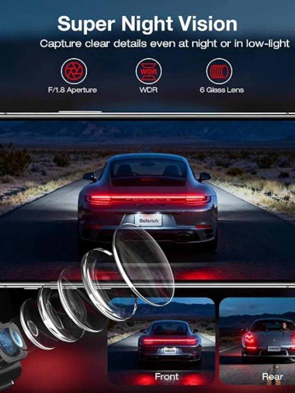 Beferich Dual Channel Dash Camera